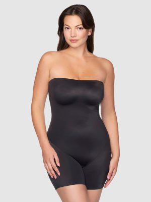 CUPID SHAPEWEAR Dress Rehearsal Convertible-to-Strapless Shapewear Bodysuit Beige & Blk