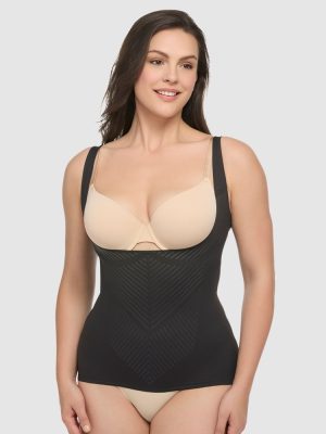 CUPID SHAPEWEAR Iconic Coreâ„¢ Underbust Tummy Shaper Camisole in Black & Stucco