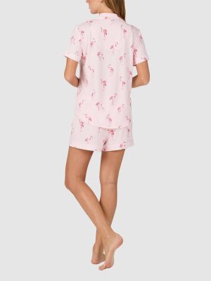Kate Spade Printed Modal Button Up Short Sleeve Short Pyjama Set (Flamingo Cove)