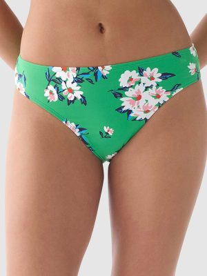 Kate Spade Spring Daisies Mid-Rise High Cut Bikini Bottom in Parrot Green print