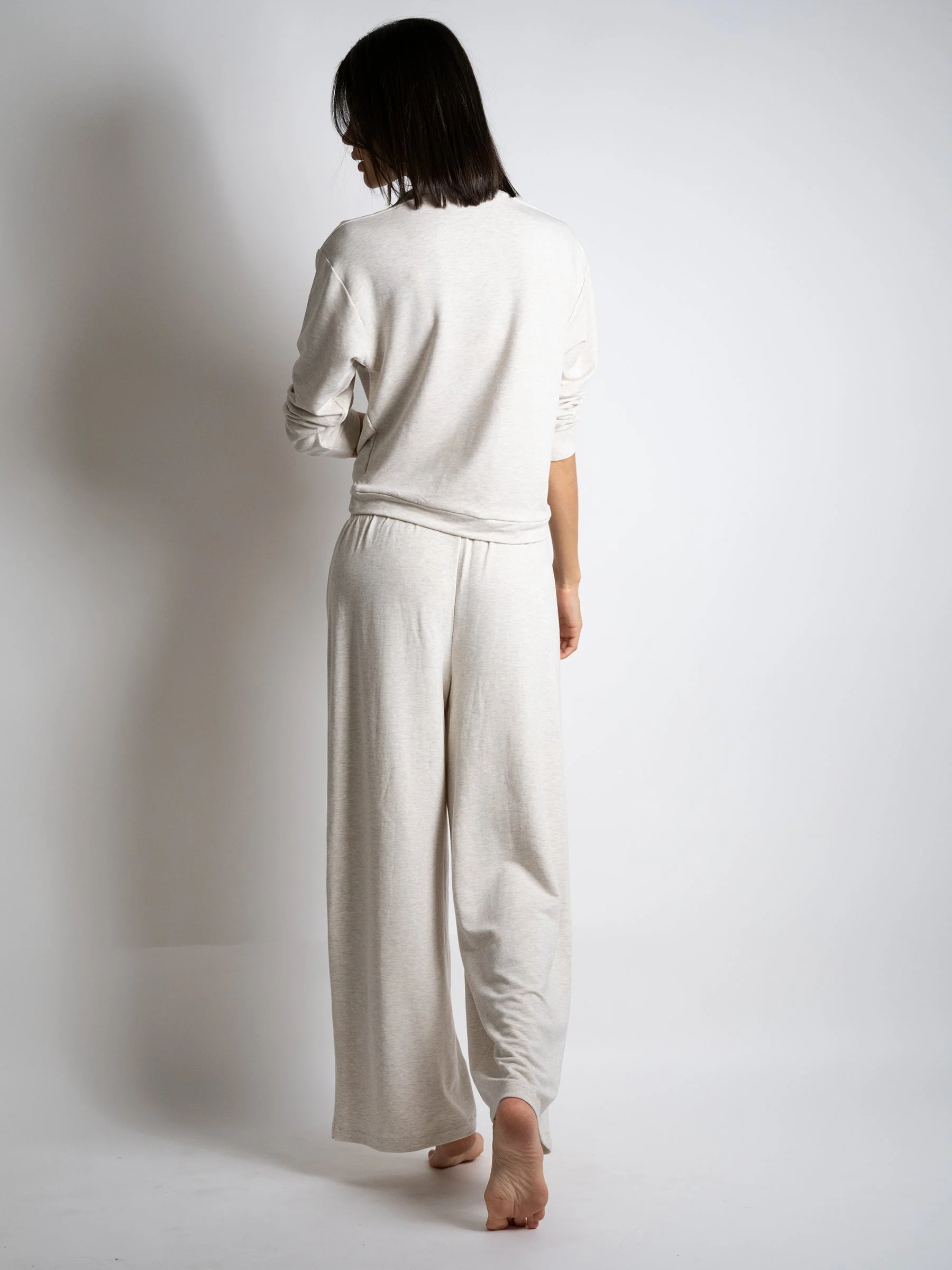 Passionata Alexa Modal Loungewear Wrap Over Banded Top Pearl - Image 3