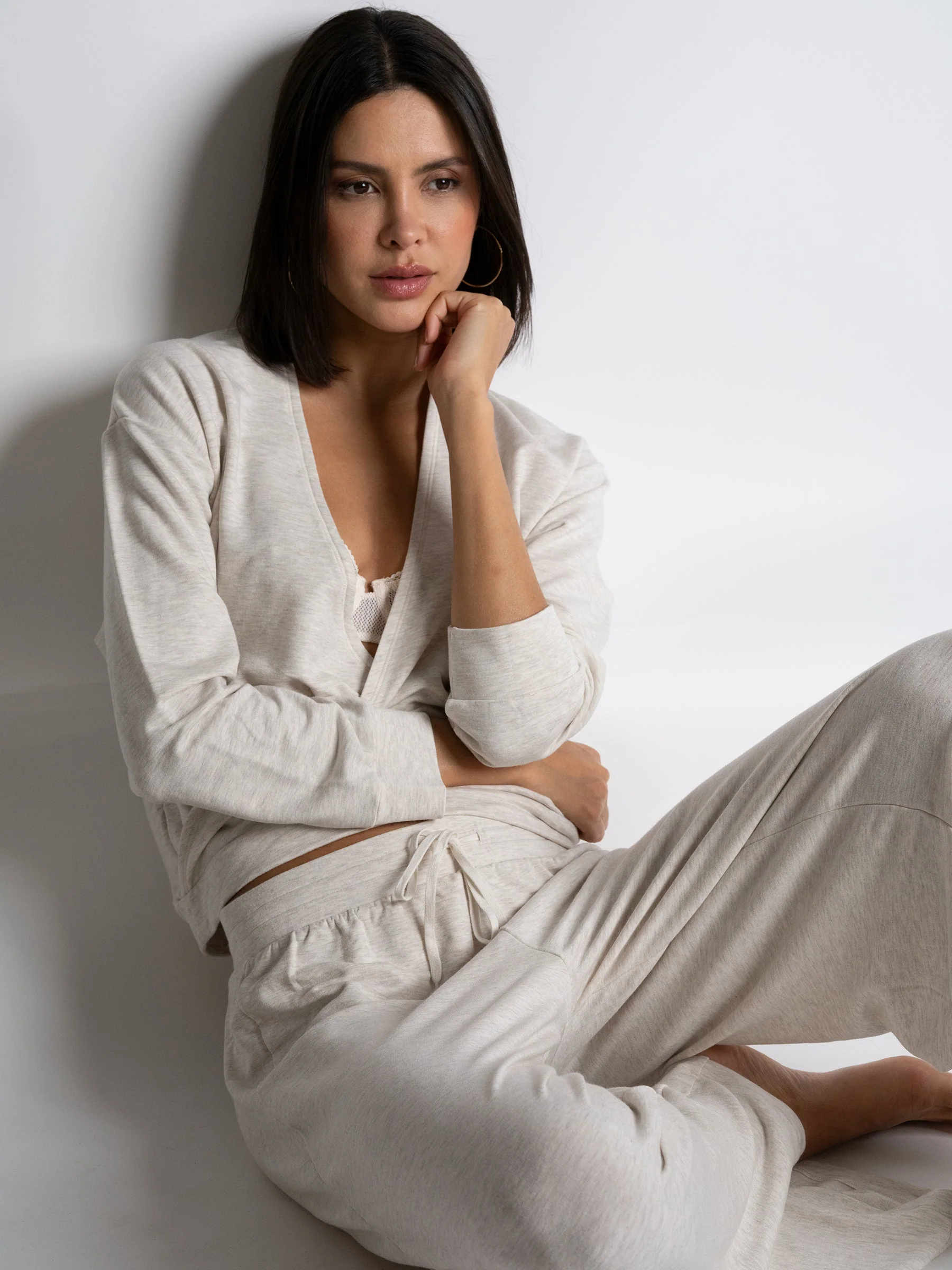 Passionata Alexa Modal Wide Leg Lounge Pant Pearl - Image 7