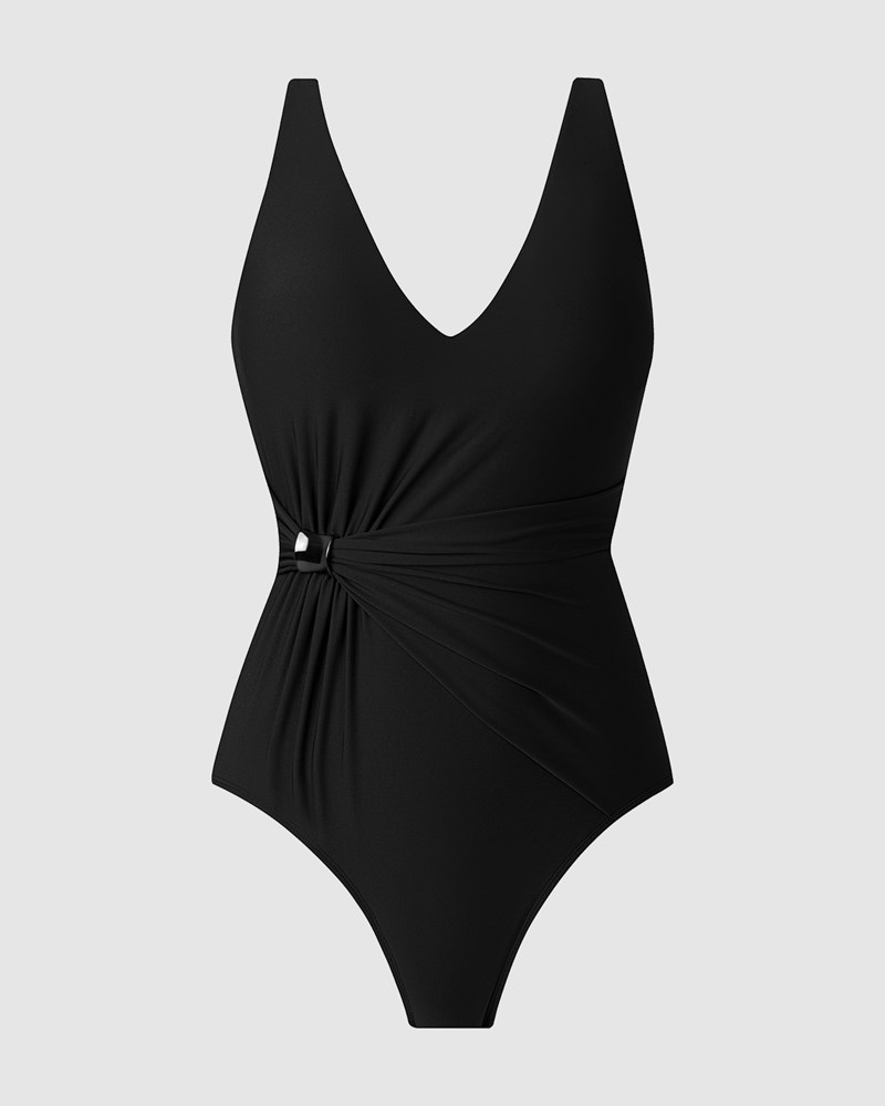 Magicsuit Yara Waist-Defining V Neck Shaping Swimsuit Black - Image 2