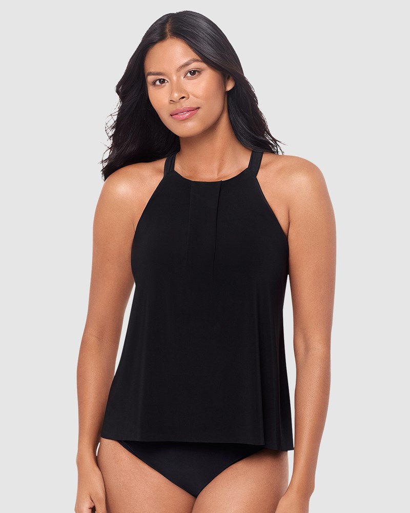 Magicsuit Esme Floaty High Neck Tankini Top Black - Image 4