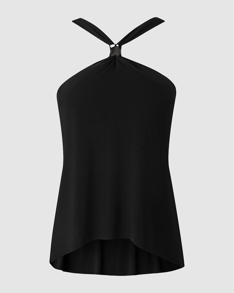 Magicsuit Faye Floaty High Neck Hidden Underwire Tankini Top Black - Image 5