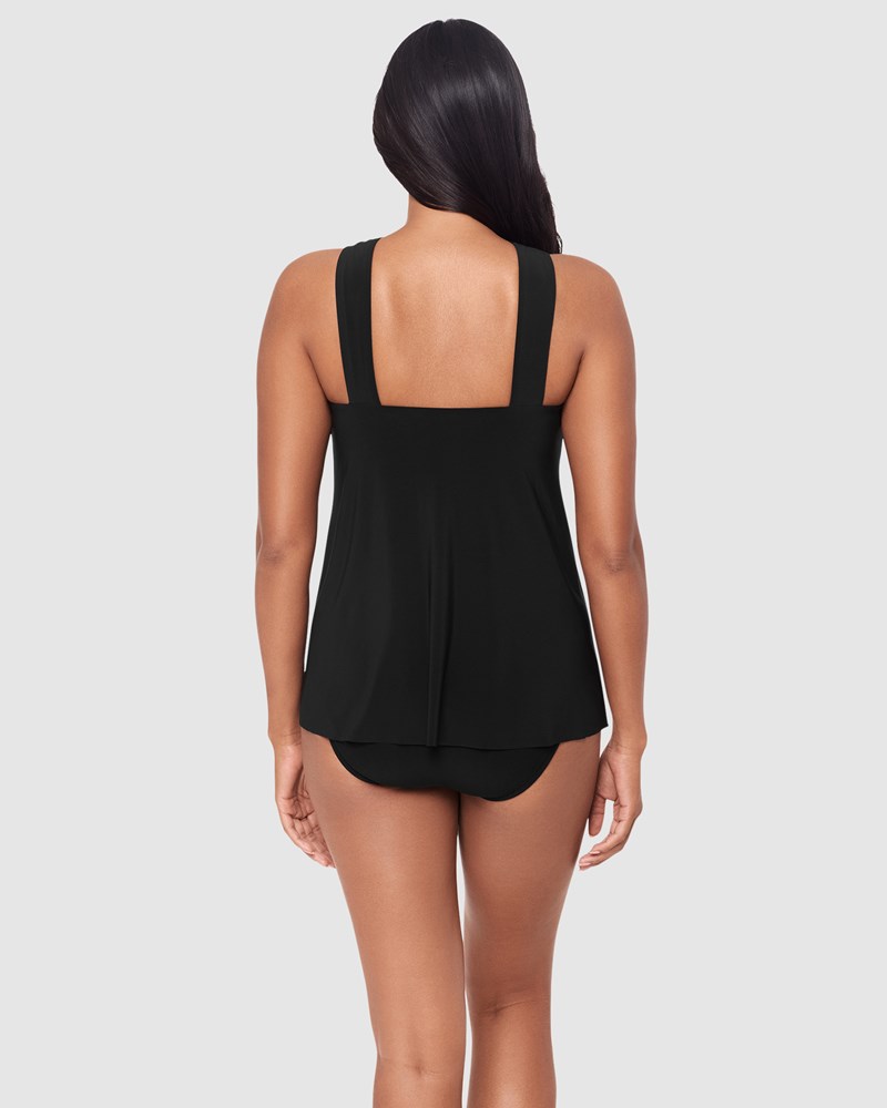 Magicsuit Faye Floaty High Neck Hidden Underwire Tankini Top Black - Image 4